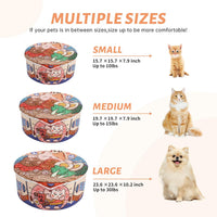 寵幸 Ramen Noodle Cute Cat Bed, Soft Warm Washable Kitten Bed - 15.7"L x 15.7"W x 7.9"Th / orange - image 2