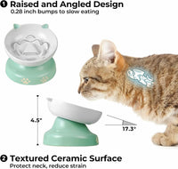 Y YHY Ceramic Cat Slow Feeder - Green / 6 inches - image 3