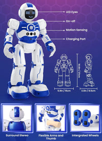 Robot Toys for Kids, Rechargeable Remote & Gesture Control Robots – Fun for Kids & Family - 5th Robot-blue - image 2