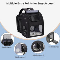 Expandable Cat Backpack Carrier for Small Cats/Dogs Airline Approved – Essentials for Dogs - Black-XL - image 4