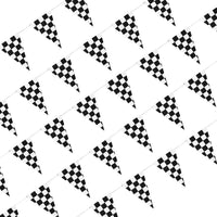 Piokio 100ft Black and White Checkered Flag Banner – Fun for Kids & Family - Black and White / 7.5x11.5 Inch(33ft)