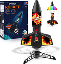 Rocket Launcher for Kids - Self-Launching 200 ft Motorized Outdoor Electric Play Toy, High Flying - Red