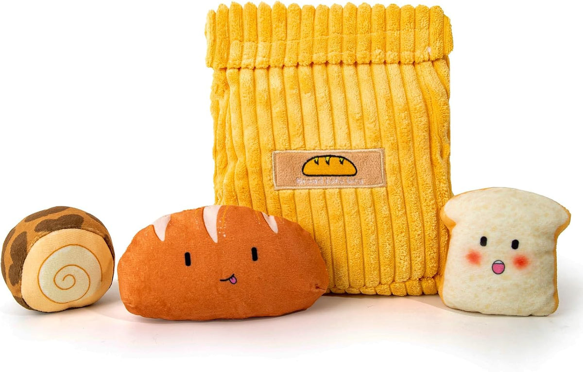 Hollypet Squeaky Hide and Seek Dog Toys for Small and Medium Dogs - Bread - image 2