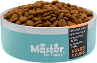 Master Pet Supply Stainless Steel Dog Bowls 128 oz Heavy Duty Aqua Sky – Essentials for Dogs - Aqua Sky / 3 Cups (25 oz)