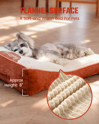 Pawccoli orthopedic dog bed for small dogs, 30 inch bolster couch with plush flannel - view 2