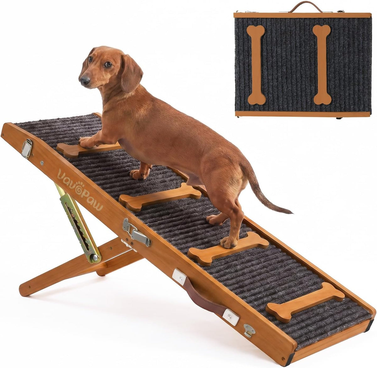 Dog Ramp for Couch, Foldable Dog Ramps for Small Dogs Up to – Essentials for Dogs - Walnut