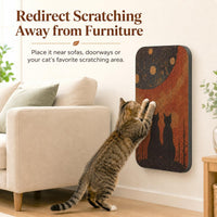 Cat Wall Scratcher, Art Cat Scratching Board for Indoor Cats – Essentials for Cats - Window & Starry Night - image 3