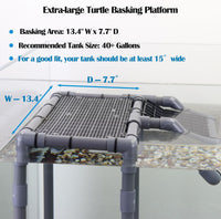 Large Turtle Basking Platform for Aquatic Turtles – Essentials for Fish - Basking Platform 13.4" W × 7.7" D - image 4