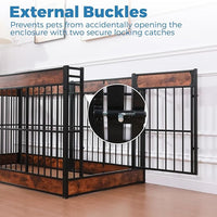 Dog Playpen, 35.4" Height Dog Pen Indoor, Heavy Duty, Safe and Sturdy, Furniture Style Puppy Pen (12 Panels (35.4" High), Rustic Brown)