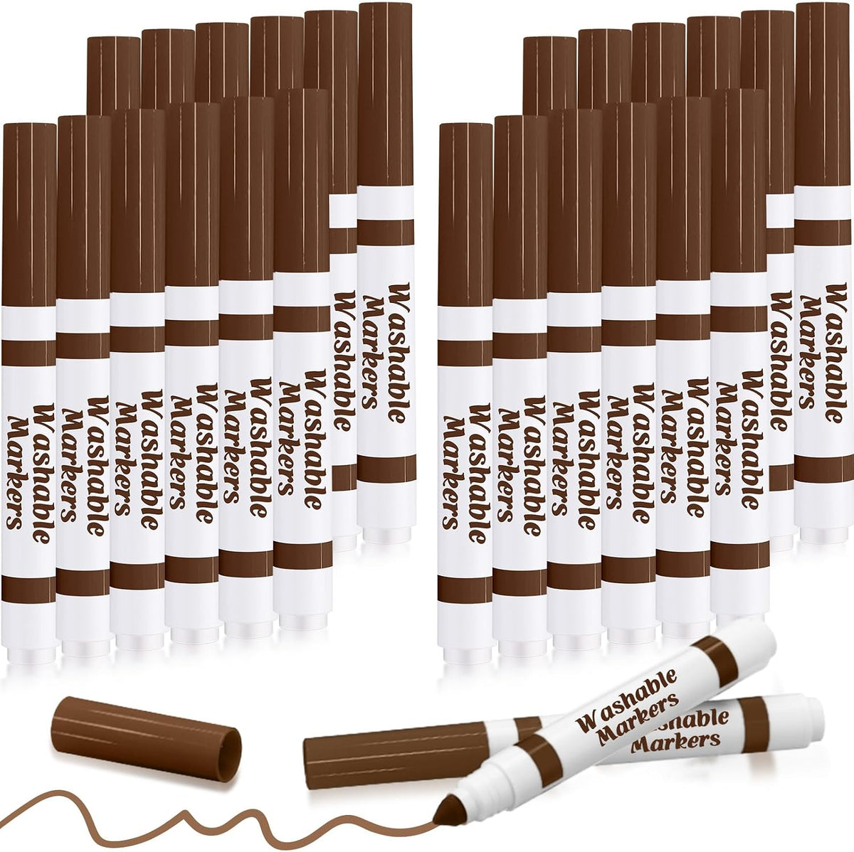 Janlaugh washable markers bulk pack of 24 broad line markers with conical tips - view 4
