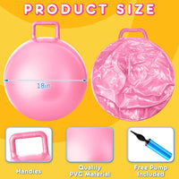 Lewtemi 3 Pcs 29" Hopper Ball Handle, Gradient Red - 18" / Light Pink, Light Blue, Purple - image 2