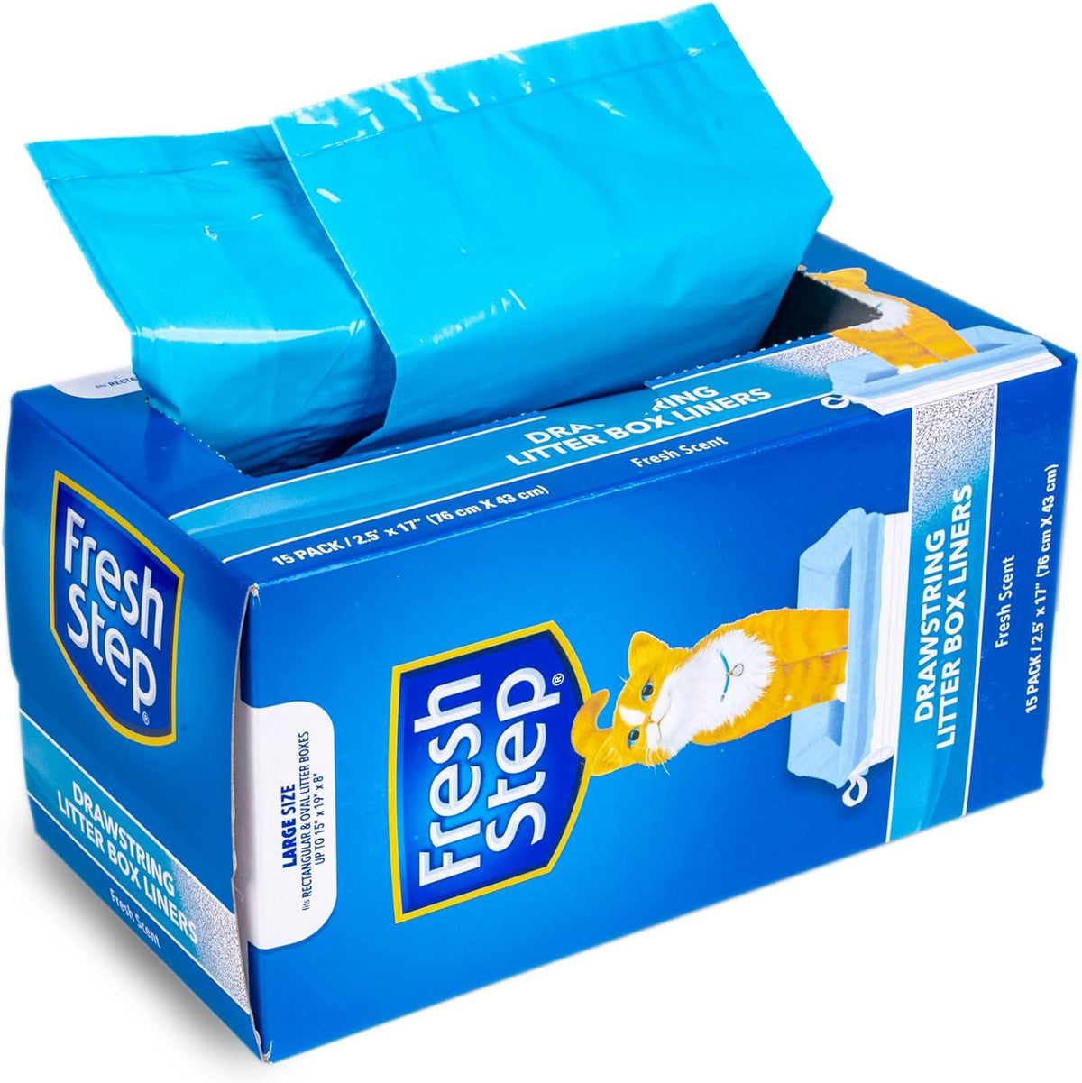 Fresh Step Drawstring Cat Litter Liners, Scented, 2-Pk - Fresh Scent / 7 Count (Pack of 36) - image 4