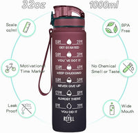 Enerbone Water Bottle, Leakproof BPA & Toxic Free, Motivational Water Bottle with Times to Drink and Straw, Fitness Sports Water Bottle with Strap for Office, Gym, Outdoor Sports