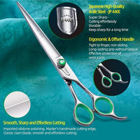 7'' Straight Dog Grooming Scissors Professional Grooming Shears for Dogs Cat Pet Japan 440C Stainless Steel Dog Cutting Scissors for Grooming Right Handed