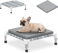 Elevated Dog Bed, Raised Cooling Lifted Dog Cot for Indoor & Outdoor – Essentials for Dogs - Cushion / S:20'' x 20'' x 8''
