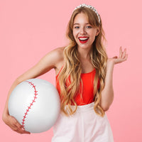 Lewtemi inflatable baseball set with 4 blow-up bats and 2 baseball-print beach balls - view 20