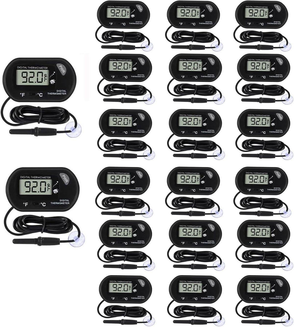4Pcs Aquarium Thermometer Fish Tank Thermometer Reptile Fahrenheit - 20PCS