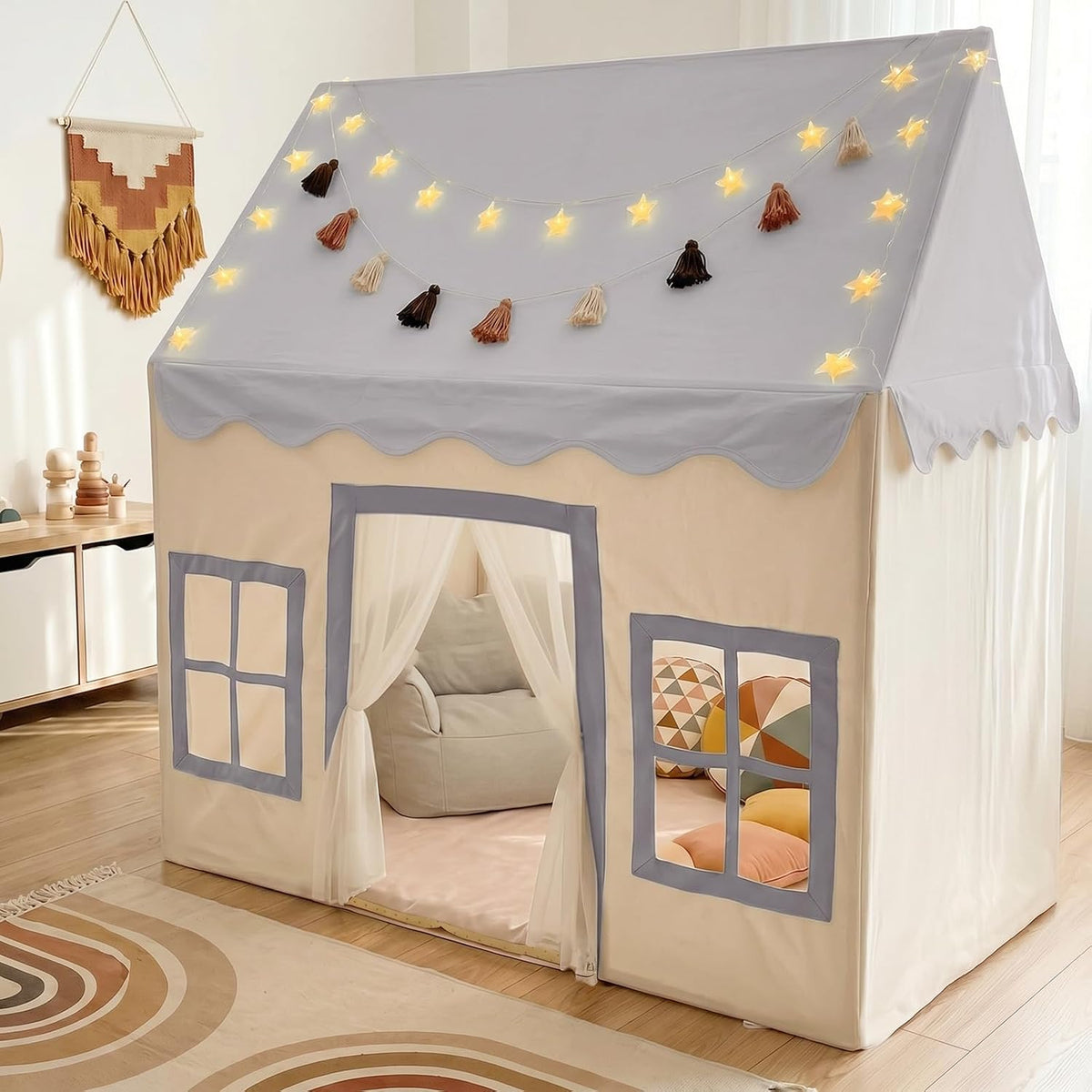 Little Dove Kids Play Tent with Mat - Grey Play Tent / Large Size