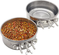 PINVNBY Parrot Feeding Cups Birds Food Dish Stainless Steel Parrot - Three screws / M
