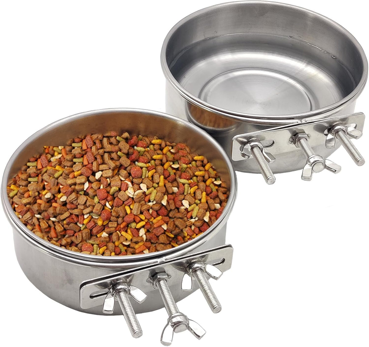PINVNBY Parrot Feeding Cups Birds Food Dish Stainless Steel Parrot - Three screws / M