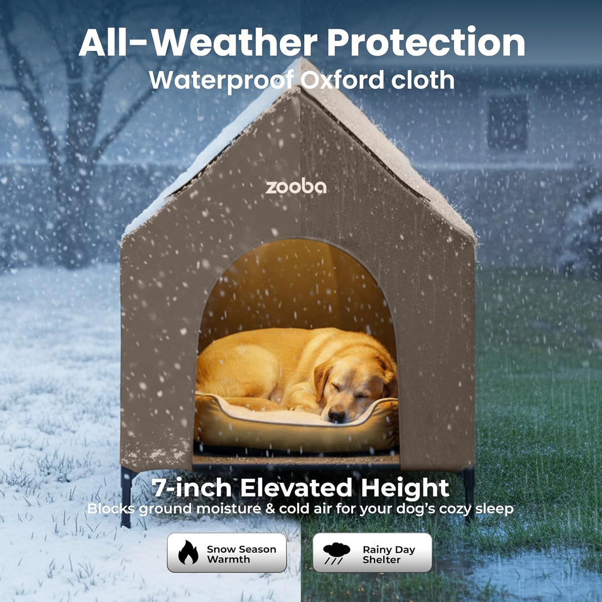 Zooba Large Dog House Outdoor - Brown / X-Large: 48 inch - image 2