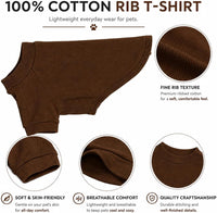 Lovelonglong ribbed knit cotton dog t-shirt in coffee - view 2