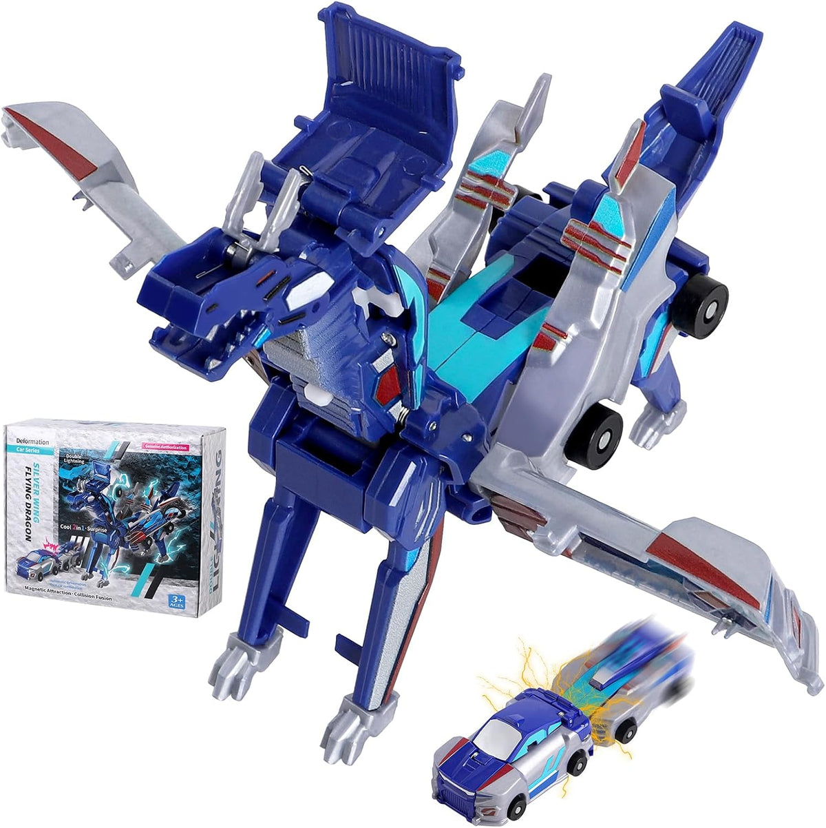 lavekywasa transforming unicorn car toy made from two collision sports cars - view 3