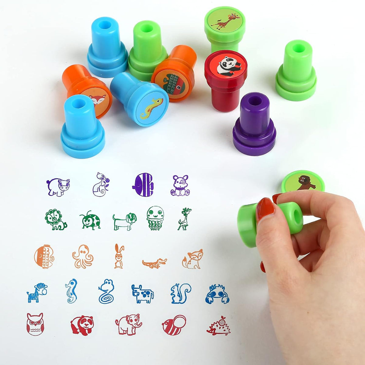 Kesoto 26Pcs Zoo Animal Stamps for Kids - Multicolor - image 2