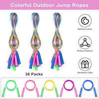 Elcoho kids jump rope set, 36 colorful adjustable skipping ropes with plastic handles - view 6