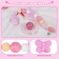 Aori pink magnetic pacifier and clip for reborn baby dolls - view 9
