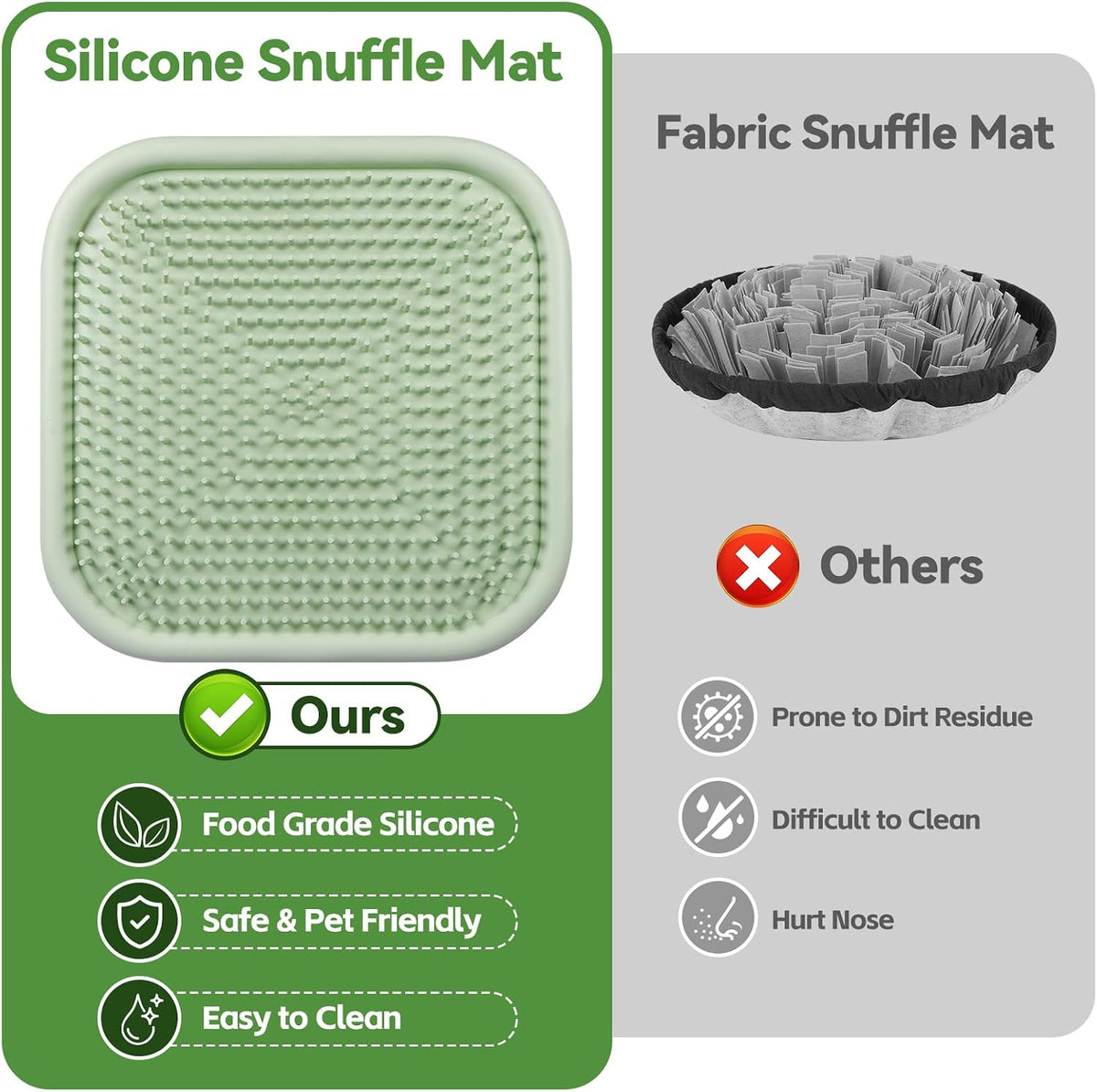 Silicone Snuffle Mat for Dogs 23.6"x 15.7" Large Slow Feeder Mat - Green:23.6"x23.6" - image 4
