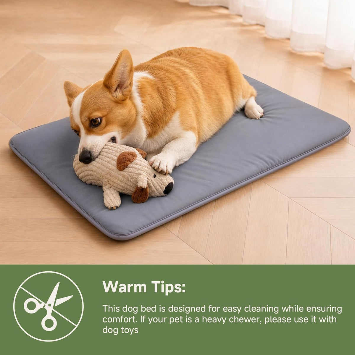 Outdoor XL Dog Crate Pad Bed, Waterproof Wipeable Mat, 41" - Dark Grey / 47"L x 29"W x 1.2"Th - image 4