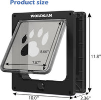 Wordcam X-Large Robust Cat Door for Interior/Exterior - Black / X-Large - image 2