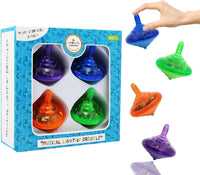 The Dreidel Company musical light-up Hanukkah dreidels, 4 pack in assorted colors