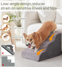 Dog Stairs for Small Dogs 15.7'' H, 3-Step High Density Foam – Essentials for Dogs - Grey / 3 / Standard 3 Step-15.7"H - image 3