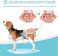 Avont 3 Pack Reusable Dog Diapers Female-Strawberry/Orange/Cherry – Essentials for Dogs - Fruit Pattern - Strawberry/Orange/Cherry / S - image 2