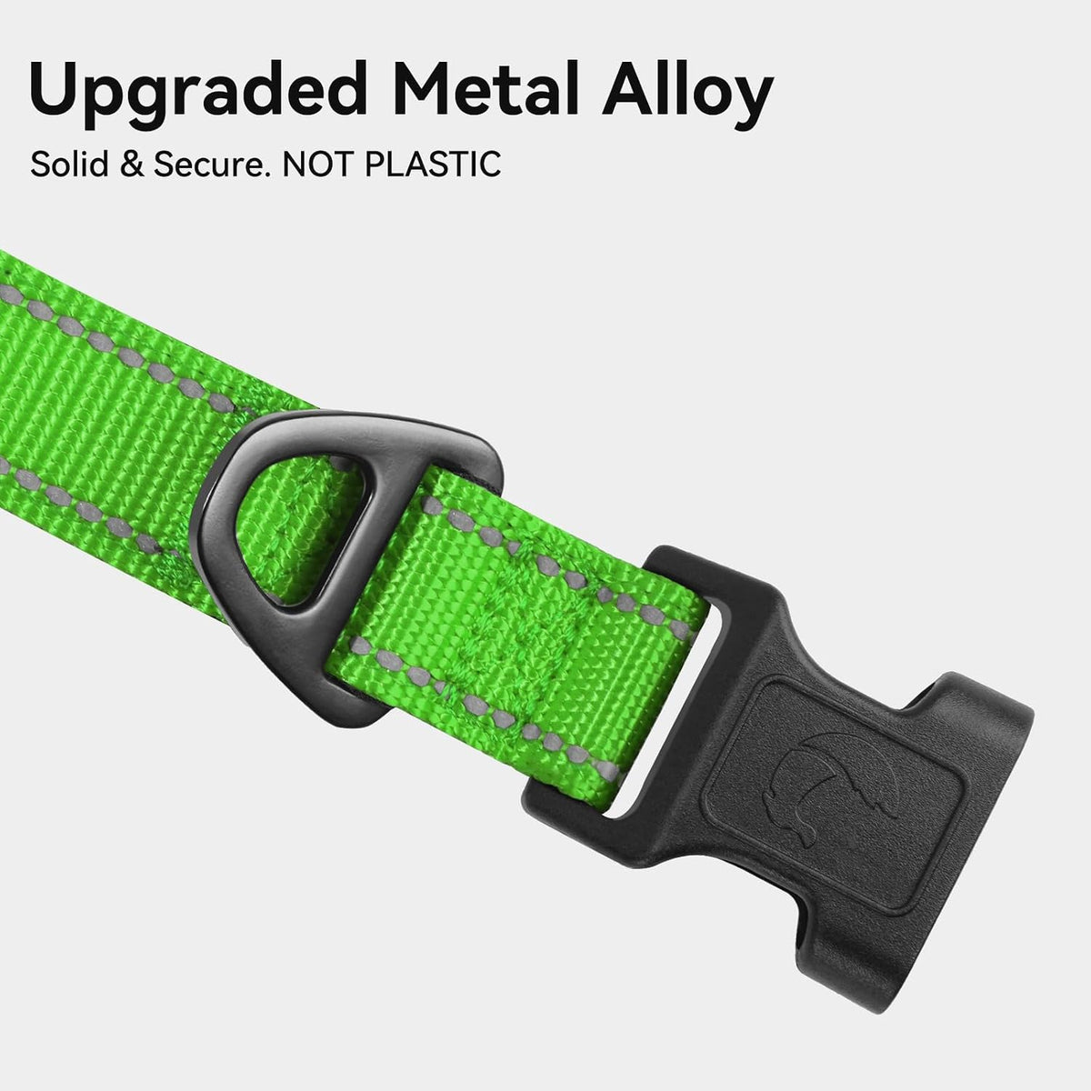 Joytale Reflective Dog Collar, Adjustable Neoprene Padded - Large (Pack of 1) / Green - image 3