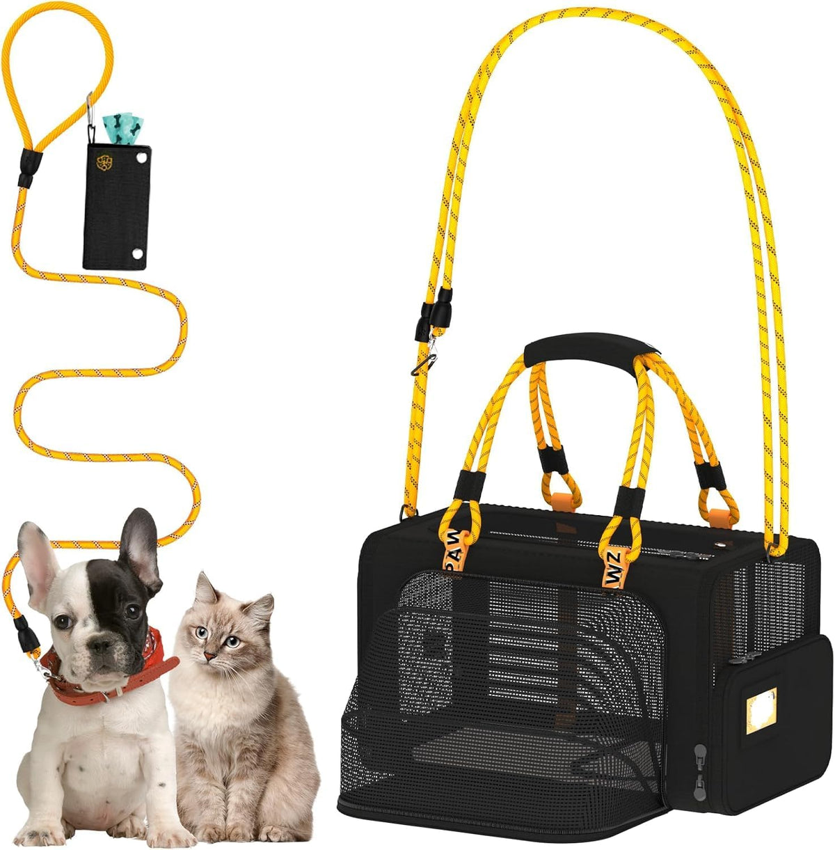 Expandable Pet Carrier for Small Cats & Dogs - 18.0"L x 11.0"W x 11.0"H / Black Warrior