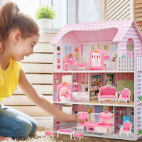 Thildani 35-piece pink and white dollhouse furniture set for bedroom, bathroom, living room and kitc - view 8