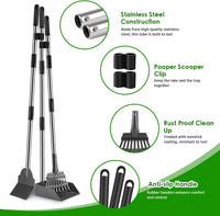 Pooper Scooper, Long Handle Dog Poop Scooper for Medium Small Dogs – Essentials for Dogs - Light Silver / Medium - image 2