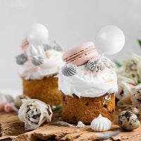 75 Pieces Cake Balls Topper Decorations Foam Cupcake Topper Mini - White - image 4