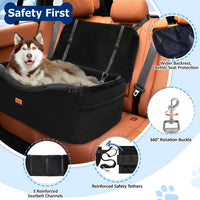 BLVRYVIO Large Dog Car Seat for Medium Sized Dogs Under 55lbs or 2 - Dark Black / Large - image 4