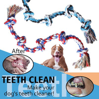 XIGOU Dog Rope Toys for Large Dogs Aggressive Chewers - Blue & Red / 5 Knots - image 4