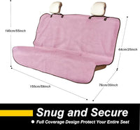 Back Seat Cover for Car Trucks Van SUV,Waterproof Rear Bench Towel Seat Covers for Dogs and Kids,Automotive Backseat Protector (Pink)