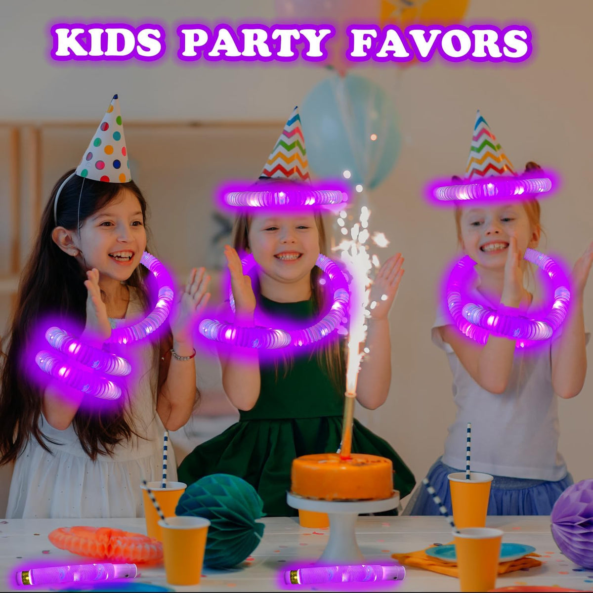 Kannove purple light up glow stick pop tubes, 12 pack - view 13