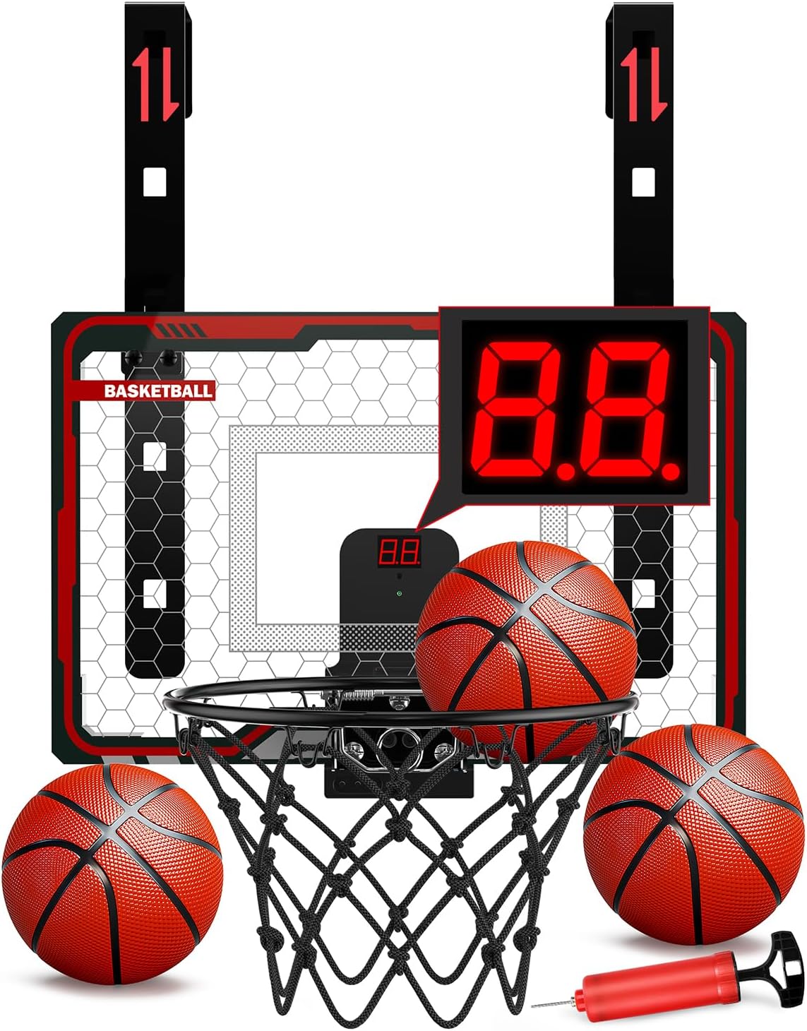 HopeRock Indoor Basketball Hoop for Kids - red adjustable basketball hoop