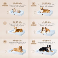EHEYCIGA Orthopedic Dog Bed Medium Size, Memory Foam Dog Bed - Washblue / 30.0"L x 20.0"W x 6"Th - image 2