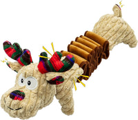 Squeaky Monkey Dog Toy for Large Dogs – Essentials for Dogs - Christmas Deer Pulling Belt