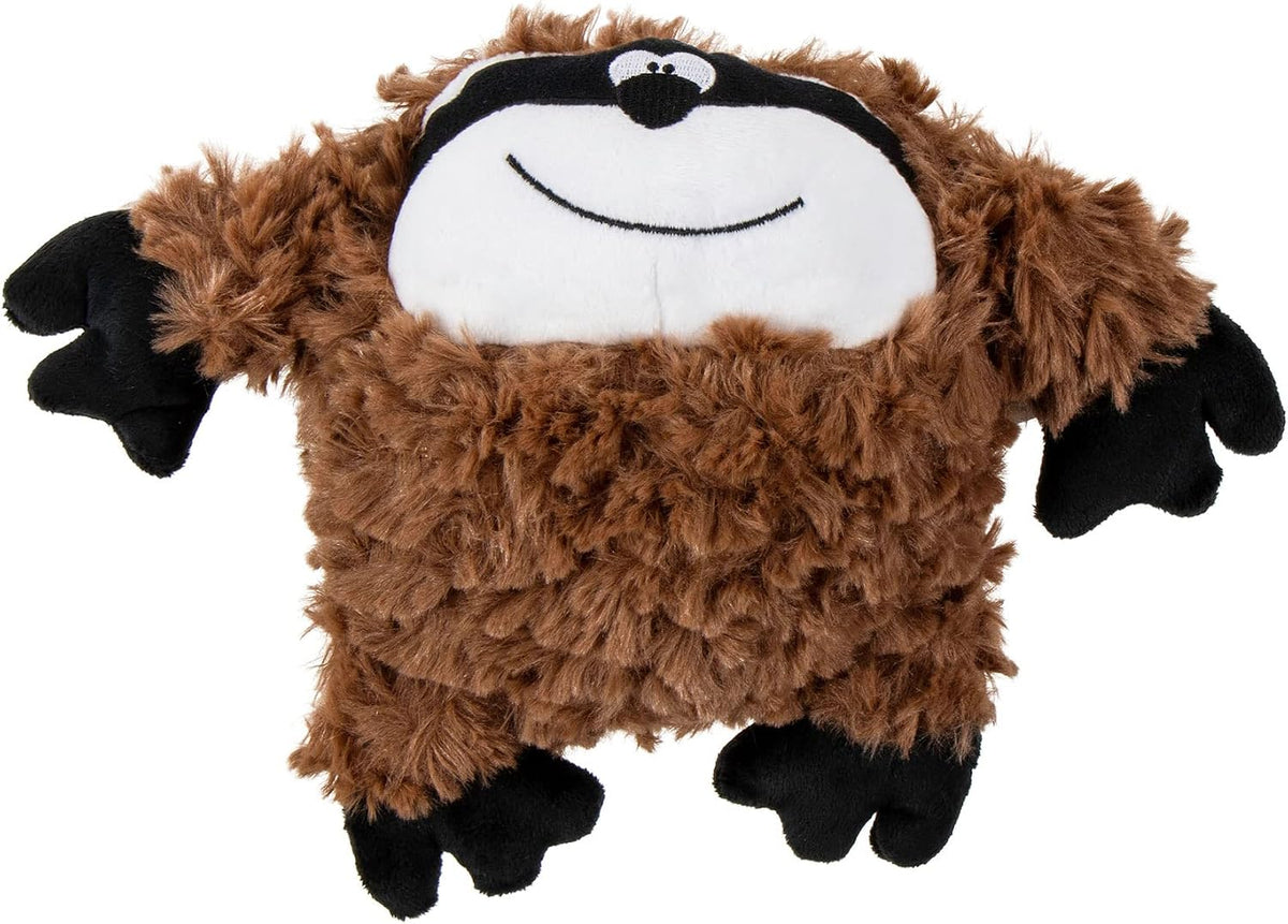 goDog Checkers Elephant Tough Plush Toy with Chew Guard Technology - PlayClean - Sloth (Brown) / Small