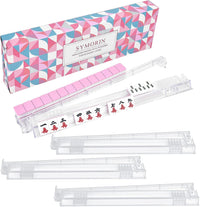 Premium Clear Mahjong Racks with Pushers - Clear